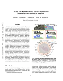 CitySeg: A 3D Open Vocabulary Semantic Segmentation Foundation Model in City-scale Scenarios