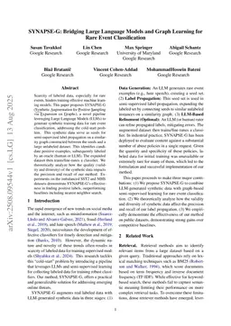SYNAPSE-G: Bridging Large Language Models and Graph Learning for Rare Event Classification