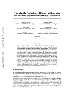 Exploring the Equivalence of Closed-Set Generative and Real Data Augmentation in Image Classification