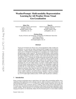 WeatherPrompt: Multi-modality Representation Learning for All-Weather Drone Visual Geo-Localization