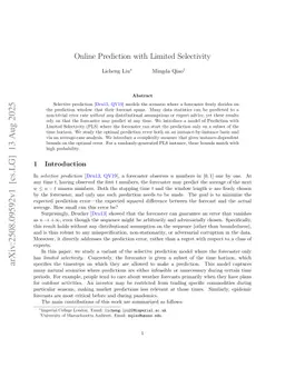 Online Prediction with Limited Selectivity