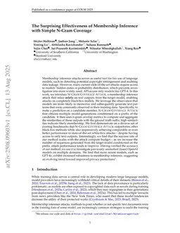 The Surprising Effectiveness of Membership Inference with Simple N-Gram Coverage