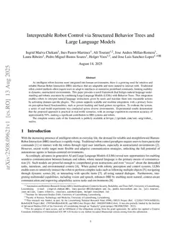 Interpretable Robot Control via Structured Behavior Trees and Large Language Models