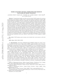 Noise-adapted Neural Operator for Robust Non-Line-of-Sight Imaging