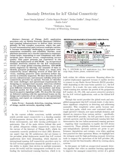 Anomaly Detection for IoT Global Connectivity
