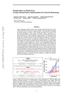 Sample More to Think Less: Group Filtered Policy Optimization for Concise Reasoning