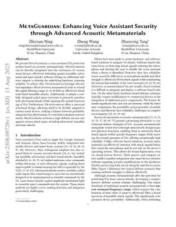 MetaGuardian: Enhancing Voice Assistant Security through Advanced Acoustic Metamaterials