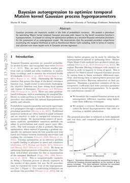 Bayesian autoregression to optimize temporal Matérn kernel Gaussian process hyperparameters