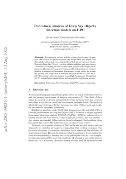 Robustness analysis of Deep Sky Objects detection models on HPC