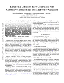 Enhancing Diffusion Face Generation with Contrastive Embeddings and SegFormer Guidance