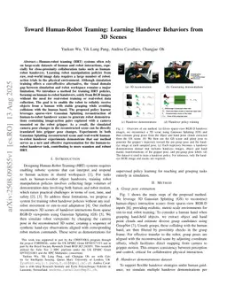 Toward Human-Robot Teaming: Learning Handover Behaviors from 3D Scenes