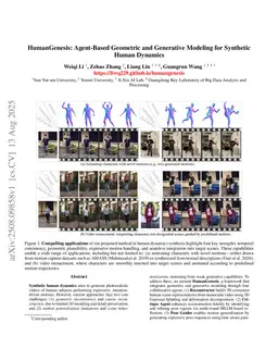 HumanGenesis: Agent-Based Geometric and Generative Modeling for Synthetic Human Dynamics