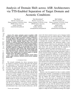 Analysis of Domain Shift across ASR Architectures via TTS-Enabled Separation of Target Domain and Acoustic Conditions