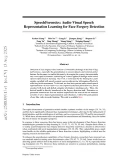 SpeechForensics: Audio-Visual Speech Representation Learning for Face Forgery Detection
