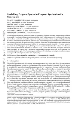 Modelling Program Spaces in Program Synthesis with Constraints