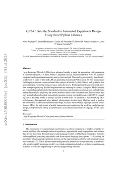 GPT-4.1 Sets the Standard in Automated Experiment Design Using Novel Python Libraries