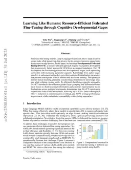 Learning Like Humans: Resource-Efficient Federated Fine-Tuning through Cognitive Developmental Stages