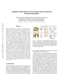 A Quality-Guided Mixture of Score-Fusion Experts Framework for Human Recognition