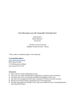 Do LLMs produce texts with "human-like" lexical diversity?