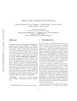 Stress-Aware Resilient Neural Training