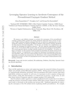Leveraging Operator Learning to Accelerate Convergence of the Preconditioned Conjugate Gradient Method