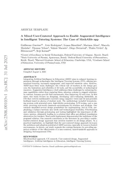 A Mixed User-Centered Approach to Enable Augmented Intelligence in Intelligent Tutoring Systems: The Case of MathAIde app