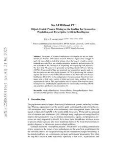 No AI Without PI! Object-Centric Process Mining as the Enabler for Generative, Predictive, and Prescriptive Artificial Intelligence
