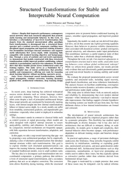 Structured Transformations for Stable and Interpretable Neural Computation