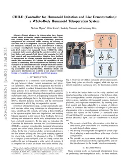 CHILD (Controller for Humanoid Imitation and Live Demonstration): a Whole-Body Humanoid Teleoperation System