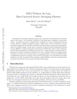 EMA Without the Lag: Bias-Corrected Iterate Averaging Schemes