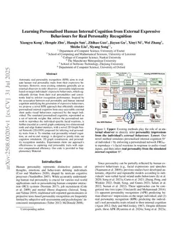 Learning Personalised Human Internal Cognition from External Expressive Behaviours for Real Personality Recognition