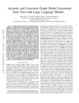 Accurate and Consistent Graph Model Generation from Text with Large Language Models