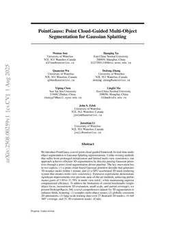 PointGauss: Point Cloud-Guided Multi-Object Segmentation for Gaussian Splatting