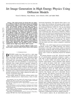 Jet Image Generation in High Energy Physics Using Diffusion Models