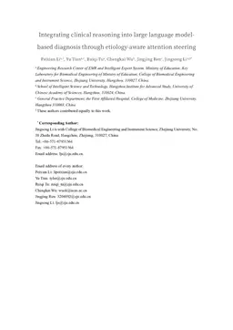 Integrating clinical reasoning into large language model-based diagnosis through etiology-aware attention steering