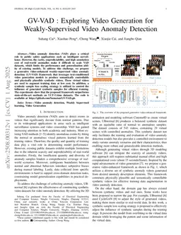 GV-VAD : Exploring Video Generation for Weakly-Supervised Video Anomaly Detection