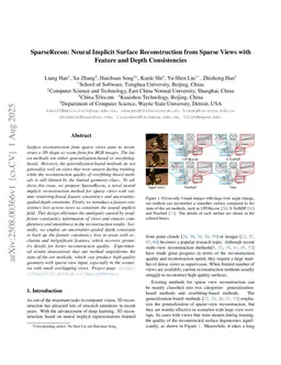 SparseRecon: Neural Implicit Surface Reconstruction from Sparse Views with Feature and Depth Consistencies