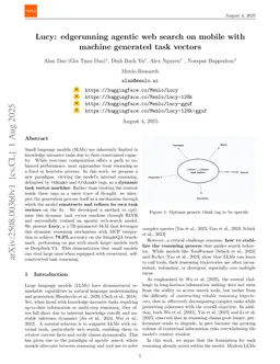 Lucy: edgerunning agentic web search on mobile with machine generated task vectors