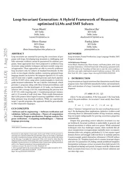 Loop Invariant Generation: A Hybrid Framework of Reasoning optimised LLMs and SMT Solvers