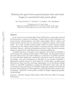 Reducing the gap between general purpose data and aerial images in concentrated solar power plants