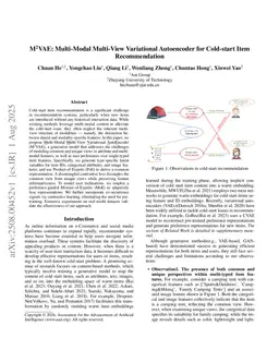 M^2VAE: Multi-Modal Multi-View Variational Autoencoder for Cold-start Item Recommendation