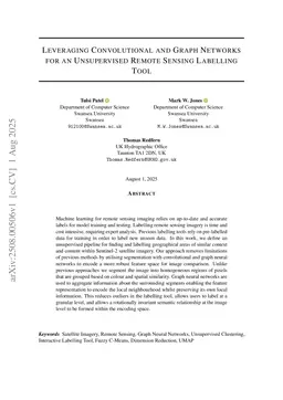 Leveraging Convolutional and Graph Networks for an Unsupervised Remote Sensing Labelling Tool