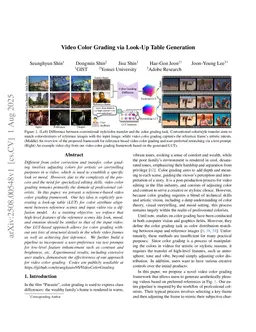 Video Color Grading via Look-Up Table Generation