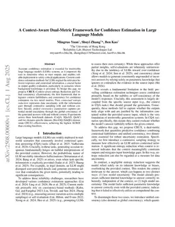 A Context-Aware Dual-Metric Framework for Confidence Estimation in Large Language Models