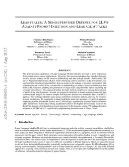 LeakSealer: A Semisupervised Defense for LLMs Against Prompt Injection and Leakage Attacks