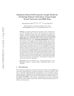 Similarity-Based Self-Construct Graph Model for Predicting Patient Criticalness Using Graph Neural Networks and EHR Data