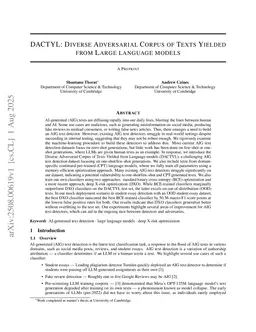 DACTYL: Diverse Adversarial Corpus of Texts Yielded from Large Language Models