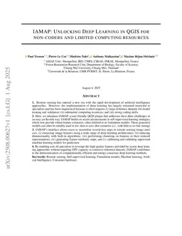 IAMAP: Unlocking Deep Learning in QGIS for non-coders and limited computing resources