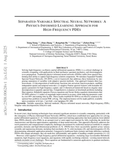 Separated-Variable Spectral Neural Networks: A Physics-Informed Learning Approach for High-Frequency PDEs