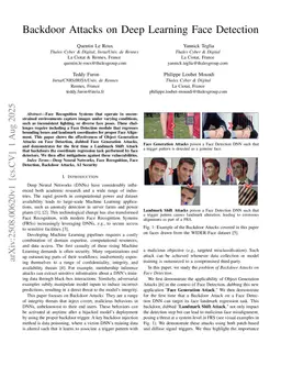 Backdoor Attacks on Deep Learning Face Detection